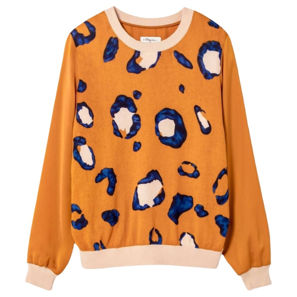3.1 Phillip Lim for Target‎ Women’s Mustard Yellow Blue Leopard Sweater Medium